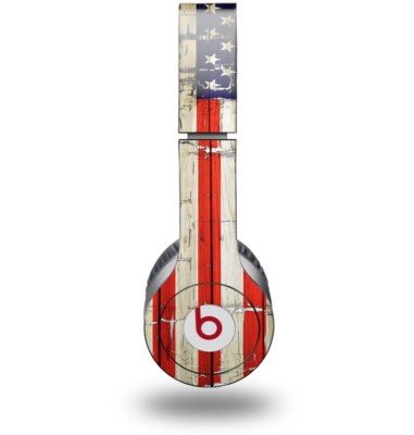 Skin for Beats Solo HD Headphones Cracked USA American Flag by WraptorSkinz