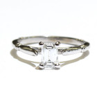 14k white gold Natural .70ct emerald cut fancy diamond GIA SI2 E engagement ring — photo 1