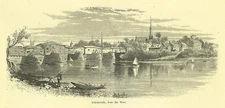  Schenectady , NY   wood engraved print 1874  Genuine antique by Harry Fenn