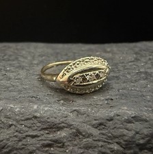 14k Gold Diamond SZ 3 Vintage Midcentury Estate Bridal Wedding Cocktail Ring 2g
