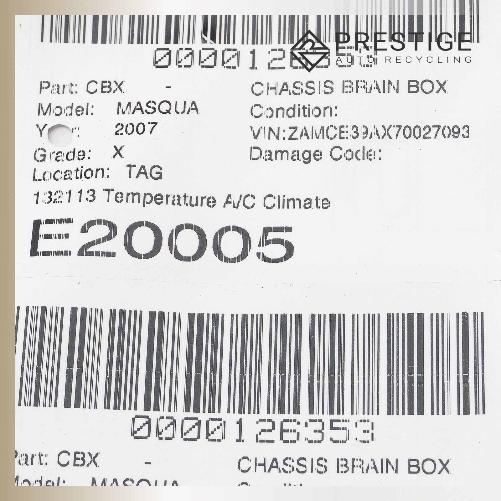 2003-2008 MASERATI QUATTROPORTE Temperature A/C Climate Control Module 132113