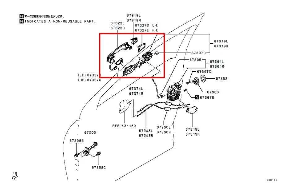 Manija exterior puerta lateral izquierda conductor delantero mitsubishi eclipse cross ES 2018-25 Foto 2 de 4
