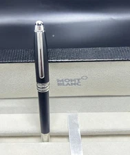 Montblanc Meisterstuck Black Body + Silver Clip Ballpoint Pen Black Ink
