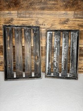 Set of 2 Rustic Wood Serving Trays Set Farmhouse Distressed Decor Handles