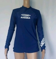 Women's Axesea Stretchy Long Sleeve Surf Water Rash Guard blue Shirt Size L