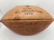 1970 Kodak All America Team Signed Football X7 Jim Plunkett Dan Dierdorf RARE!