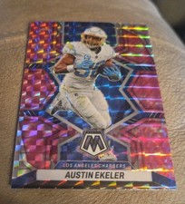 2022 Panini Mosaic Football Austin Ekeler #102 Pink Camo Mosaic Prizm Chargers