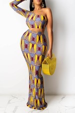 African Two-piece Top and bottom dress outfit