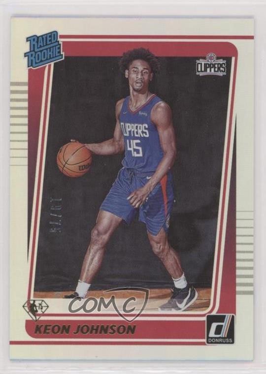 2021-22 Panini Donruss Rated Rookie 75th Anniversary 19/75 Keon Johnson #242 1b8