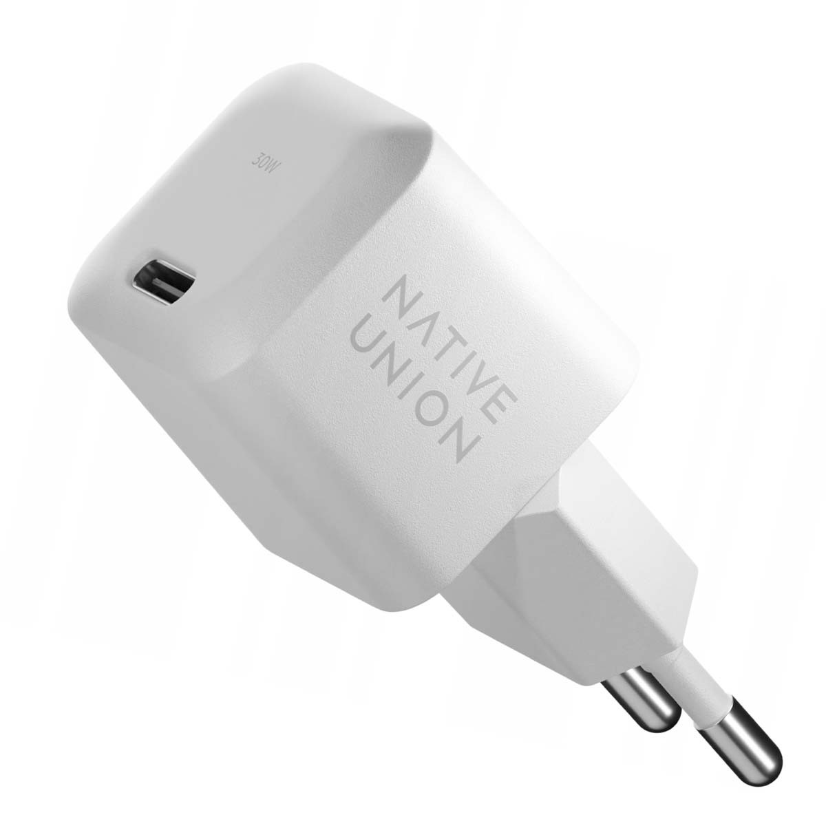 Chargeur rapide 30W Native Union Blanc Blanc GaN Power Delivery V2 pour smartphone