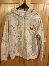Disney Winnie the Pooh Women s Full Zip Hoodie Character Sketch Embroidered XXL