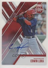 2017 Panini Elite Extra Edition Status Red Die-Cut /75 Edwin Lora #112 Auto 5p5