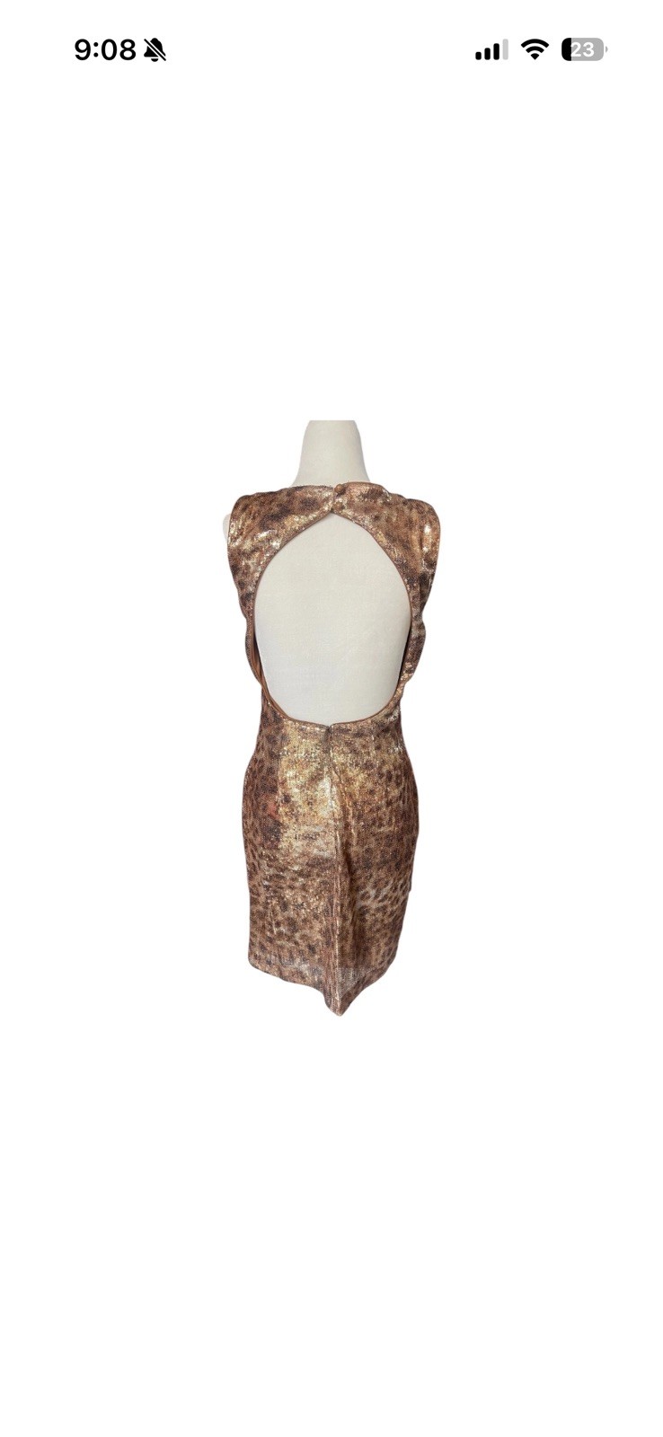 Cache Sequin Leopard Print Open Back Mini Dress S… - image 2