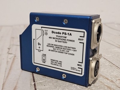 Denecke Dcode PS-1A Low Noise Phantom 48 Volt Microphone Power Supply Working