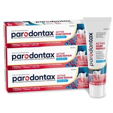 3-pack PARODONTAX ACTIVE GUM REPAIR TOOTHPASTE FRESH MINT 3.4oz (06/2026)