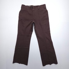 VTG Circle S Ranch Western Dress Pants Mens 35x29 Brown Disco Leisure USA Made