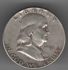 1951 P FRANKLIN HALF DOLLAR 90% SILVER 50¢ PHILADELPHIA UNITED STATES OF AMERICA