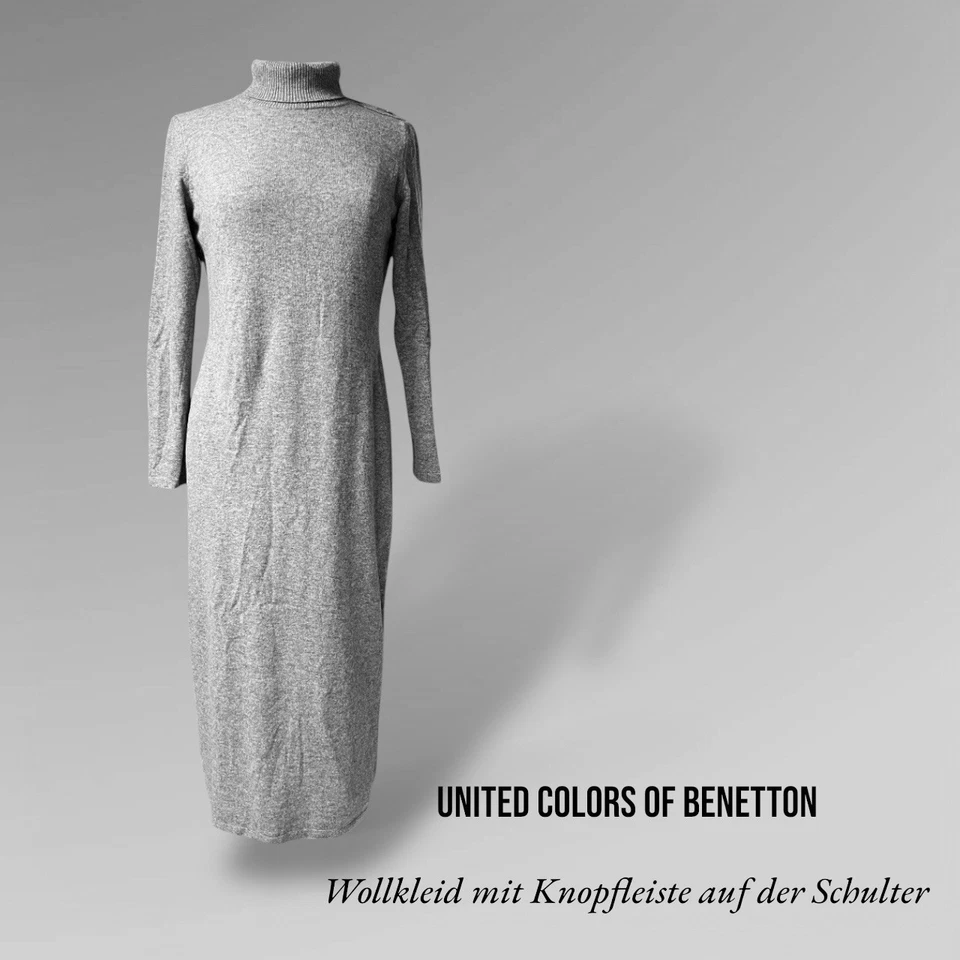 Wollkleid der Marke Benetton, Klassisch, Grau, Ungetragen, wie Neu - Bild 2 von 4