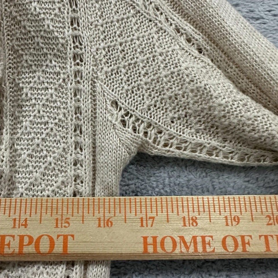 Cárdigan tejido Alberto Makali frente abierto mujer S beige manga larga volantes boho Foto 4 de 4