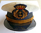 Spain Spanish Navy Franco-era 1970 officer’s white service cap U.S. size 7¼ — photo 1