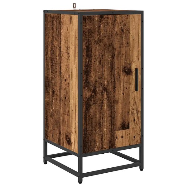 Sideboard Altholz Schmal Vintage 35.5X35X76 Cm Wohnzimmer-image