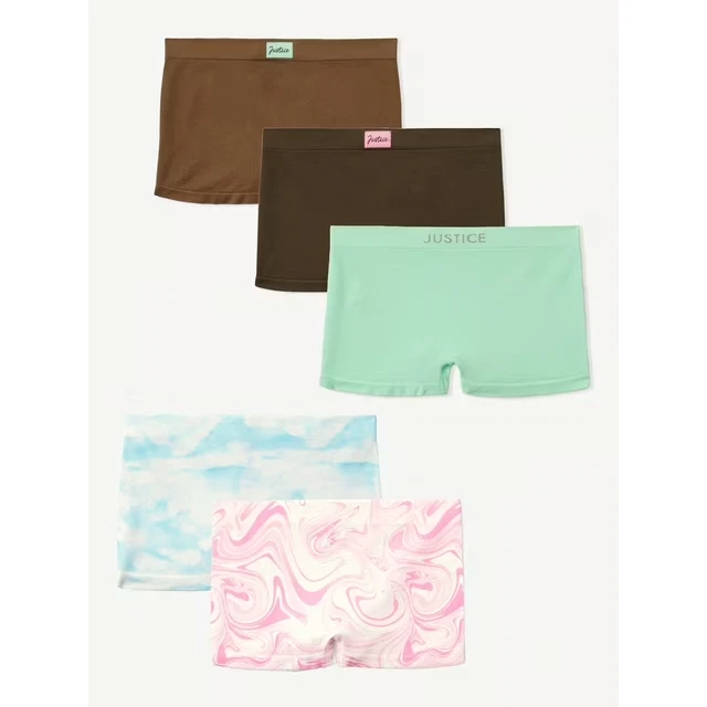 Shortie Undies Justice Girls "Coleção Tons", Pacote com 5, Tamanho 14, 16 - Imagem 2 de 3