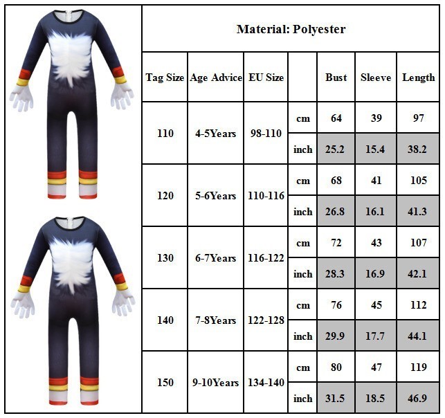 Kids Cosplay Sonic The Hedgehog Sonic Shadow Knuckles Party Costume Fancy Dress* image 4