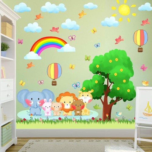 KOKOLAP Tree Animal Wall 15.7×37.4inches, Black and Yellow - Picture 5 of 7