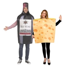 Wine & Cheese Adult Couples Costume | One Size