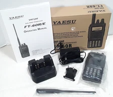Yaesu FT-60R Dual Band Handheld Radio FM Transceiver Desktop Charger OPEN BOX