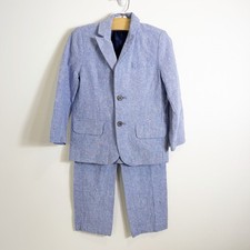 Cat Jack Chambray Blue Suit Blazer Pants Boys Size 5