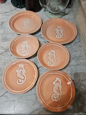 The Mane Lion Ceramics Sea Horse Set Of 2 Dinner Plate, Salad Plate & Pasta Bowl