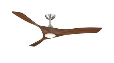 Wind River 60'' Willow Nickel Walnut 3 Blade LED Remote Ceiling Fan WR1801NWAL