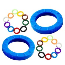32pcs Bright Colored Silicone Key Caps Sleeve Ring Key Caps Elastic Key Tags