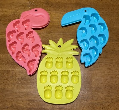 Ananas Tukan & Flamingo Eiswürfelform 3 Silikonformen 3er Set Konvolut Tropical