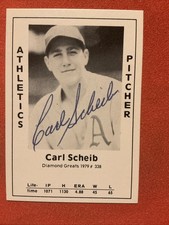 Carl Scheib 🔥🔥Auto Signed 1979 Diamond Greats Card #338 Athletics 🔥