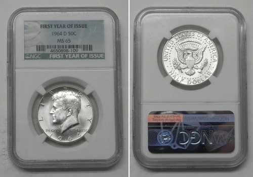 1964-D Kennedy Half Dollar 50c, NGC MS65  #8109