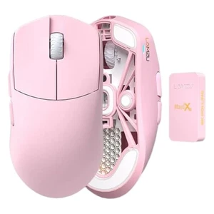 Lamzu MAYA X Gaming Mouse Light Pink 1 set of extra mouse feet 8K dongle