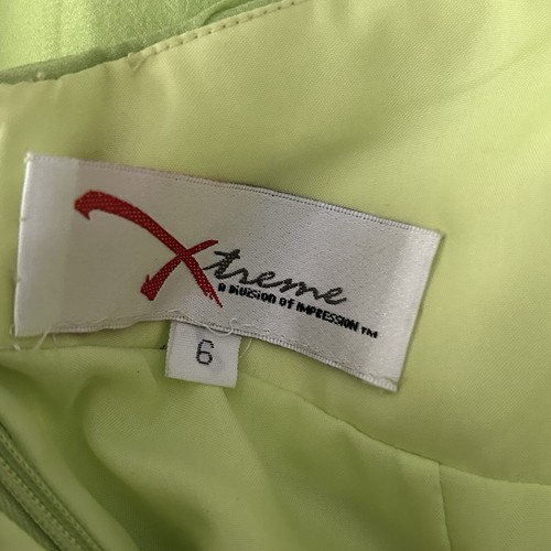 Xtreme Gown Dress Apple Green %100 Silk Designer Size 6 Vintage NEW with tag - Picture 8 of 9