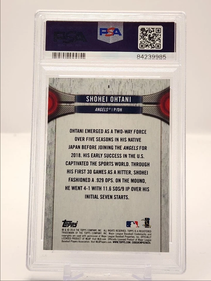 SHOHEI OHTANI 2018 TOPPS NATIONAL BASEBALL CARD DAY ROOKIE RC PSA 10 Q5775 - Image 2 of 2