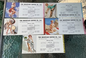 5 Advertising Calendars Pinups Girls The Mountain Copper Co Ink Blotter