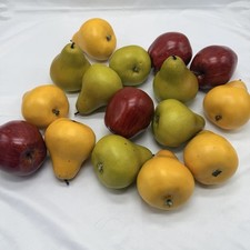 17 Artificial Decorative Faux Fruit Pears Apple Lot Realistic heavy large