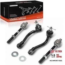 Set of 4, Front Inner Outer Tie Rod End Kit, Compatible with Kia Rio, Rio5,