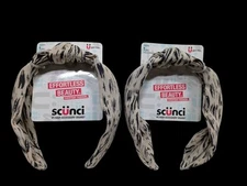 Scunci Fashion Knotted Headband Leopard Print Abstract (2 Pack) NEW