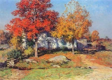 Impressionist Autumn Scene Wall Art Poster by Willard Metcalf