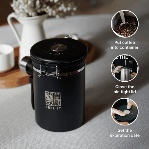 Bidone Caffè Acciaio Inox 21oz Contenitore Ermetico Cucina Conservazione Alimenti - Foto 4 di 7