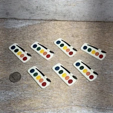 Lot Of 7 Unbranded Pack Of Painting, Brush Button Covers Red, Blue And Green 1"