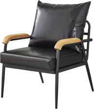 2 Seater Sofa Bed Leather Upholstered Loveseat Lounge Sofa Couch with Metal Fra