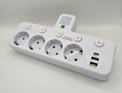 4-fach Mehrfachsteckdose 4er Steckdose , LED Wandmontage Ladegerät CE USB A C 