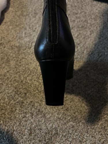Sexy Bellini Leather 3 1/2 “ Black Laser Cut knee High Boots - Picture 6 of 17